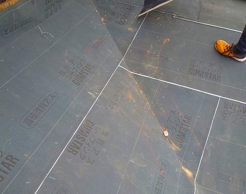 明石市で新しく設置する改質アスファルトルーフィング